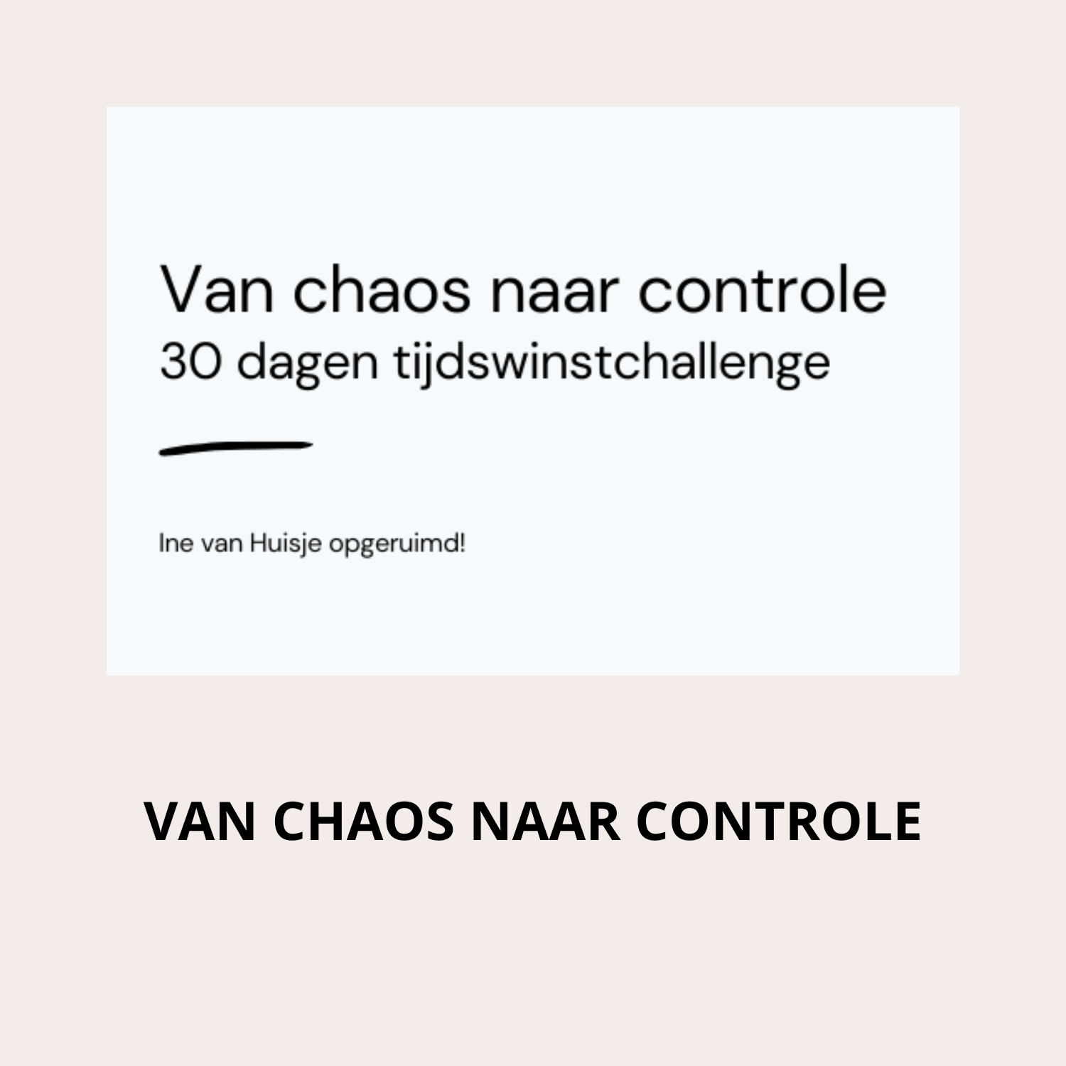 Van Chaos naar controle!